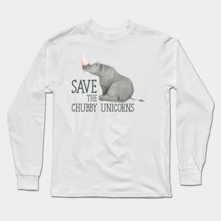 Save the chubby unicorns Long Sleeve T-Shirt